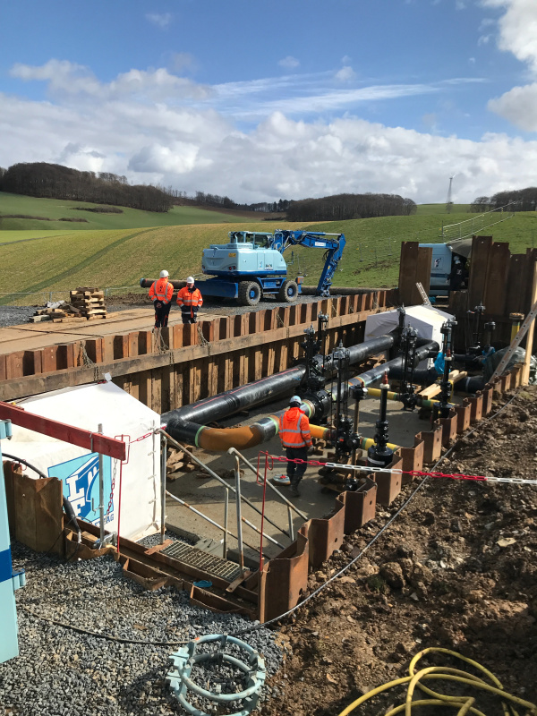 Tief- und Rohrbauarbeiten zum Neubau einer Armaturenstation in Asbeck