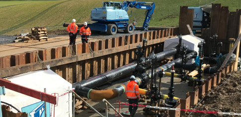 Tief- und Rohrbauarbeiten zum Neubau einer Armaturenstation in Asbeck